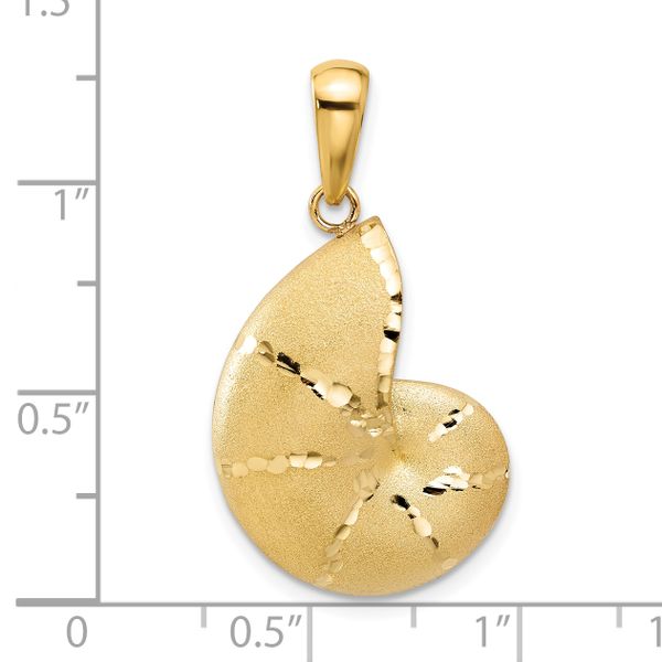 Leslie's 14k Satin D/C Nautilus Shell Pendant - Image 4