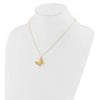Leslie's 14k Textured and Polished Butterfly 18in Necklace - Image 3