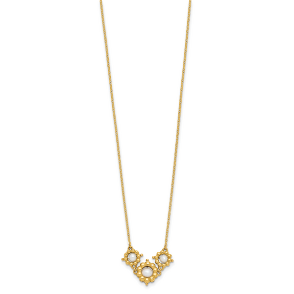 Leslie's 14k Polished FWC Pearl Flower 16in w/2in ext. Necklace - Image 2