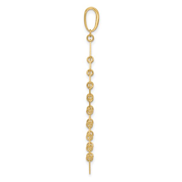 14K Polished and Dia-cut Fancy Dangle Pendant - Image 2