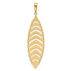 14K Polished and Dia-cut Fancy Dangle Pendant - Image 3