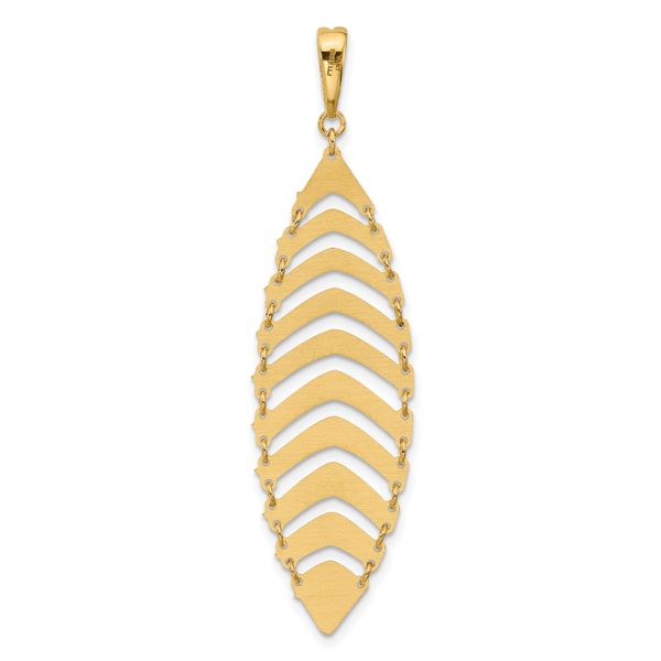 14K Polished and Dia-cut Fancy Dangle Pendant - Image 3