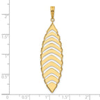 14K Polished and Dia-cut Fancy Dangle Pendant - Image 4