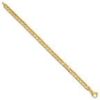 Leslie's 14K Polished and Textured Fancy Curb Bracelet - Image 2