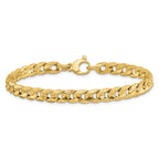 Leslie's 14K Polished and Textured Fancy Curb Bracelet - Image 3