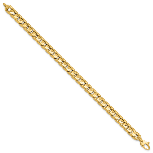Leslie's 14K Polished and Textured Fancy Curb Men's Bracelet - Image 2