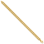 Leslie's 14K Polished and Textured Fancy Curb Men's Bracelet - Image 2