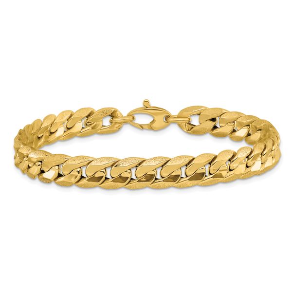 Leslie's 14K Polished and Textured Fancy Curb Men's Bracelet - Image 3