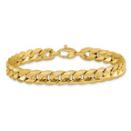 Leslie's 14K Polished and Textured Fancy Curb Men's Bracelet - Image 3