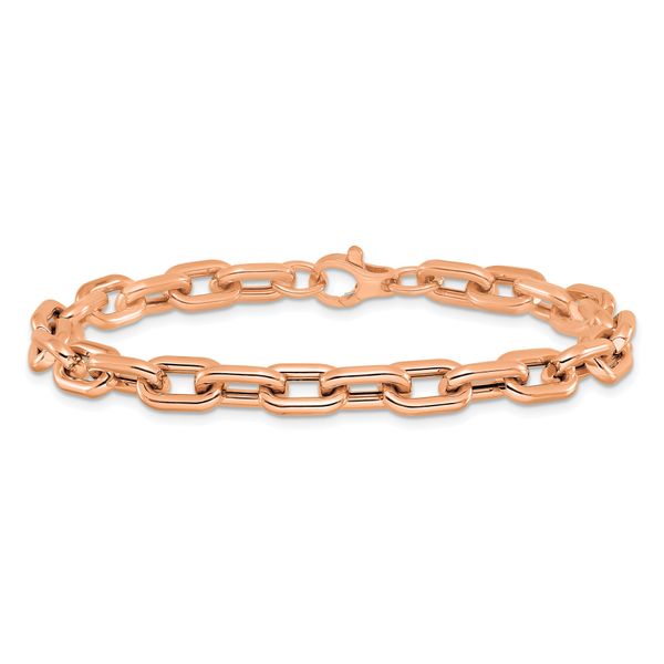 Leslie's 14K Rose Gold Polished Fancy Link Bracelet - Image 3
