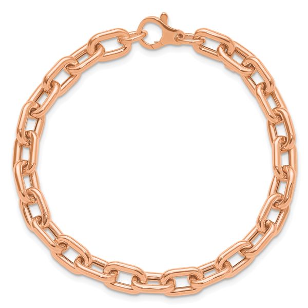 Leslie's 14K Rose Gold Polished Fancy Link Bracelet - Image 4