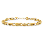 Leslie's 14K Polished and Textured Fancy Link w/.5in ext. Bracelet - Image 3