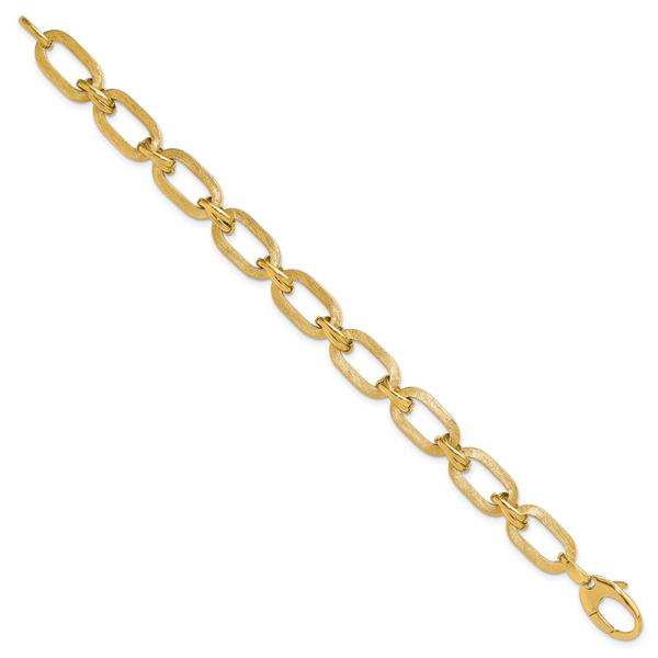 Leslie's 14K Polished and Satin Fancy Link Bracelet - Image 2