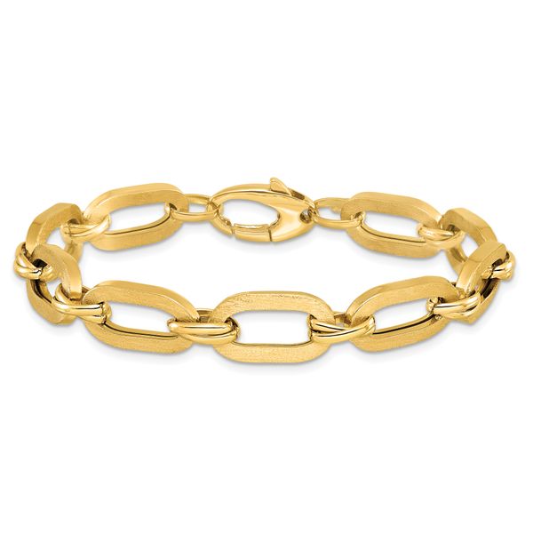 Leslie's 14K Polished and Satin Fancy Link Bracelet - Image 3