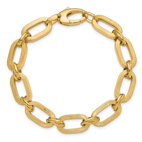 Leslie's 14K Polished and Satin Fancy Link Bracelet - Image 4