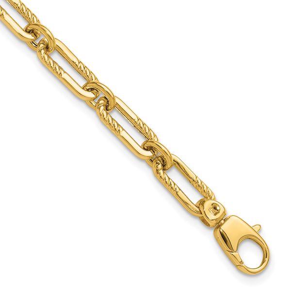 Leslie's 14K Polished Fancy Oval Paperclip Link Bracelet