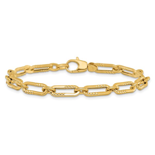 Leslie's 14K Polished Fancy Oval Paperclip Link Bracelet - Image 3