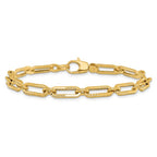 Leslie's 14K Polished Fancy Oval Paperclip Link Bracelet - Image 3