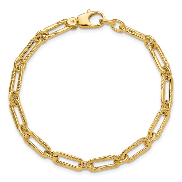 Leslie's 14K Polished Fancy Oval Paperclip Link Bracelet - Image 4