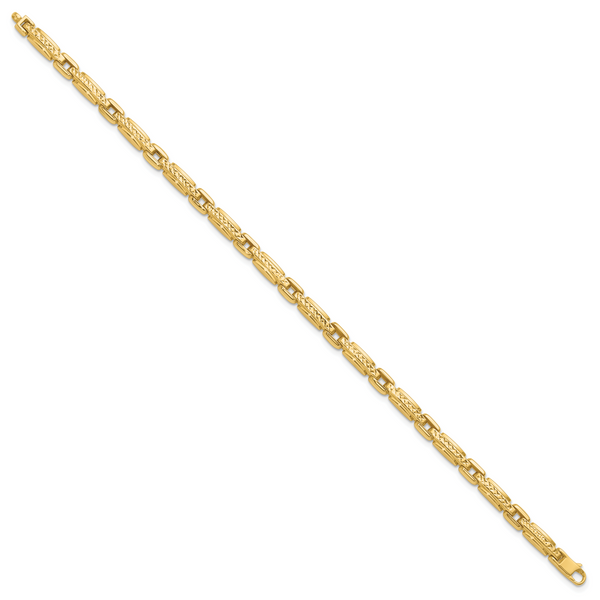 Leslie's 14K Polished Diamond-cut Fancy Link Reversible Bracelet - Image 2