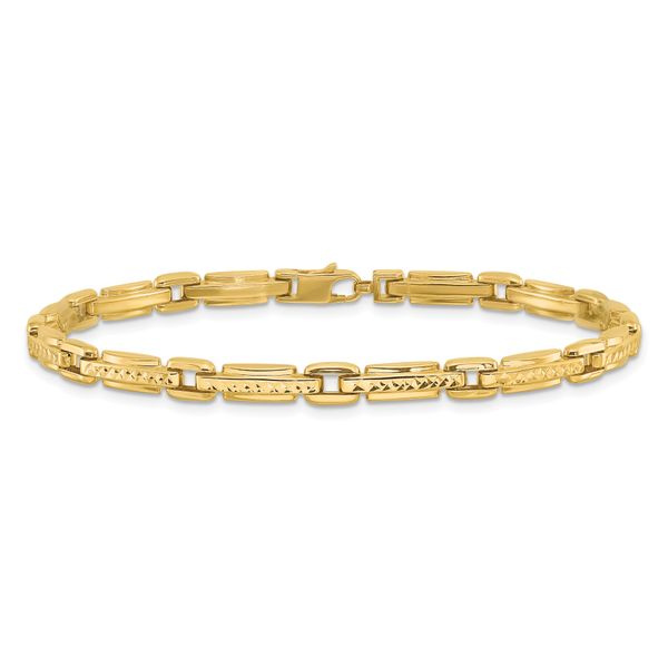 Leslie's 14K Polished Diamond-cut Fancy Link Reversible Bracelet - Image 3