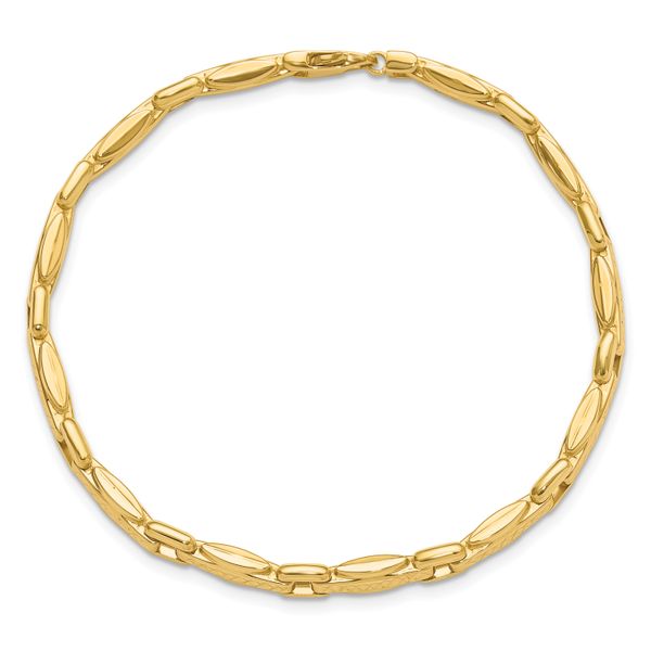 Leslie's 14K Polished Diamond-cut Fancy Link Reversible Bracelet - Image 4