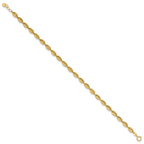 14K Polished and D/C Fancy Oval Link w/.25in ext. Bracelet - Image 2