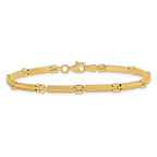 Leslie's 14K Polished and Textured Fancy Link Bracelet - Image 3