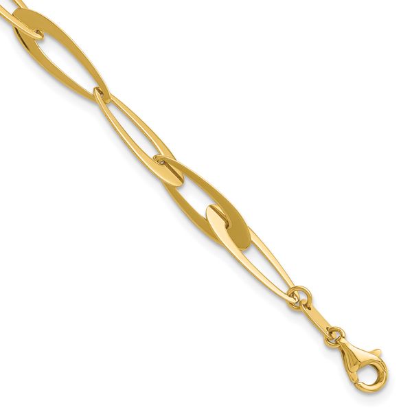 Leslie's 14K Polished Fancy Link w/.25in ext. Bracelet
