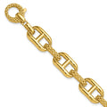 Leslie's 14K Polished and Textured Fancy Link Bracelet