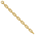 Leslie's 14K Polished and Textured Fancy Link Bracelet - Image 2