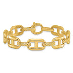 Leslie's 14K Polished and Textured Fancy Link Bracelet - Image 3