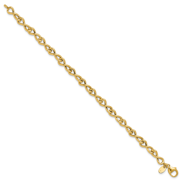 Leslie's 14K Polished/Textured Twisted Infinity Link Bracelet - Image 2