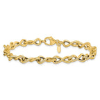 Leslie's 14K Polished/Textured Twisted Infinity Link Bracelet - Image 3