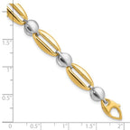 Leslie's 14k Two-tone Polished Fancy Circle Link Bracelet - Image 5