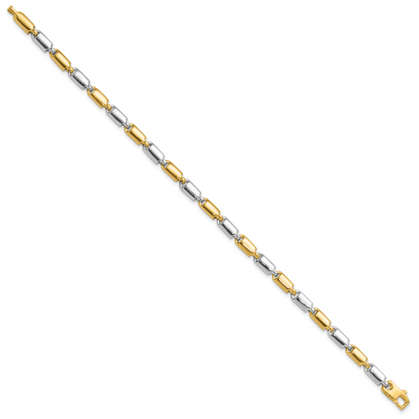 Leslie's 14k Two-tone Polished Fancy Rectangular Link Bracelet - Image 2