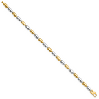 Leslie's 14k Two-tone Polished Fancy Rectangular Link Bracelet - Image 2