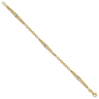 Leslie's 14K w/White Rhodium Fancy Link w/.25in ext. Bracelet - Image 2
