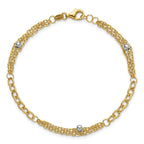 Leslie's 14K w/White Rhodium Fancy Link w/.25in ext. Bracelet - Image 4