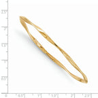 Leslie's 14K Polished and Textured Twisted Slip-on Bangle - Image 3