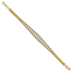Leslie's 14K Two-tone Polished / Diamond-cut w/.5in ext. Bracelet - Image 2