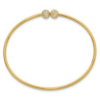 14K Polished CZ Flexible Bangle - Image 2