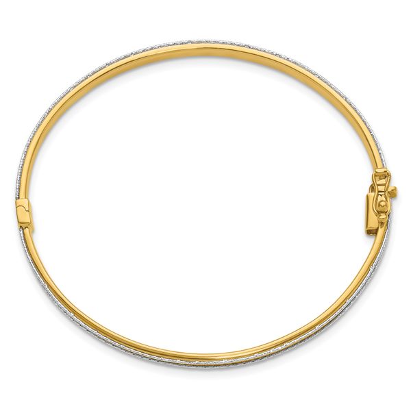 Leslie's 14K Two-tone Polished and D/C Hinged Bangle - Image 2