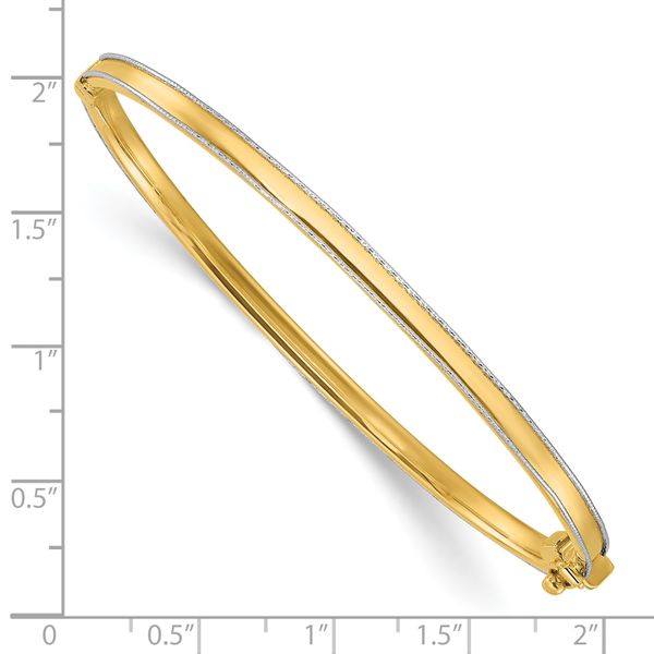 Leslie's 14K Two-tone Polished and D/C Hinged Bangle - Image 3