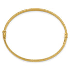 Leslie's 14K Polished/Textured and Diamond-cut Hinged Bangle - Image 2