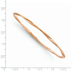 14K Rose Gold Polished Twisted Slip-on Bangle - Image 2