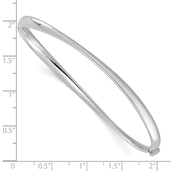 Leslie's 14k White Gold Polished Twisted Hinged Bangle Bracelet - Image 3