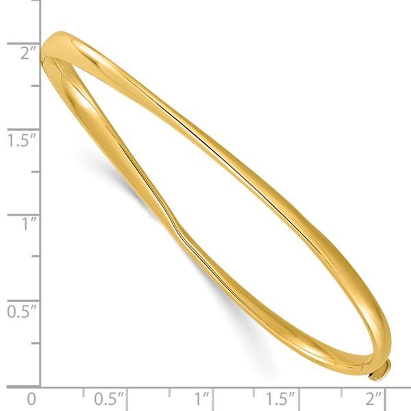 Leslie's 14k Polished Twisted Hinged Bangle Bracelet - Image 3