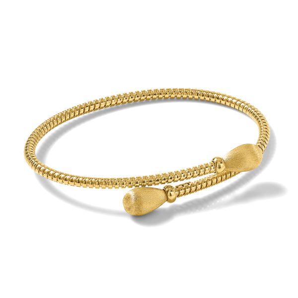 Leslie's 14K Polished and Brushed Bypass Cuff Bangle - Image 4