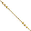 Leslie's 14K Polished Station 9in Plus 1in ext. Anklet